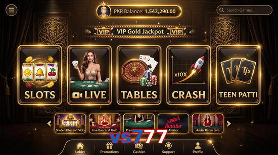 Main screen of Vs777 casino page for PK players